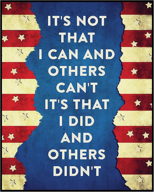 Posterizer 1 pcs-US Military Patriotic American Flag-Patriotic & Military Art-Quotes-Gift for US Military Veterans-Decor for Home & Office- unfram...